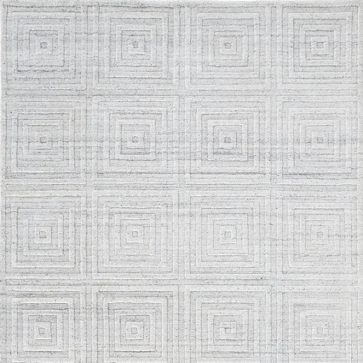 12' X 15' White And Silver Striped Hand Woven Area Rug