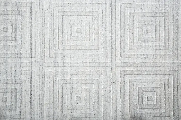 2' X 3' Silver and White Striped Hand Woven Area Rug