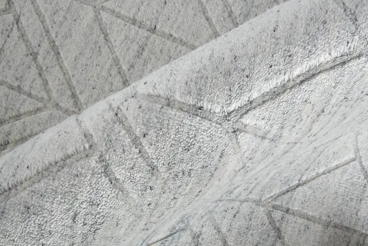 10' X 14' White And Silver Striped Hand Woven Area Rug