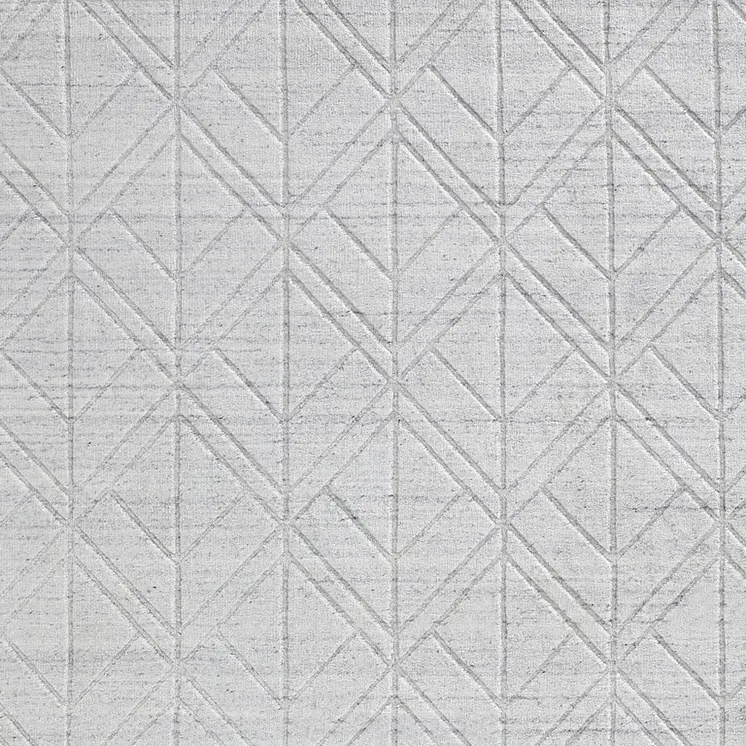 2' X 3' Silver and White Striped Hand Woven Area Rug