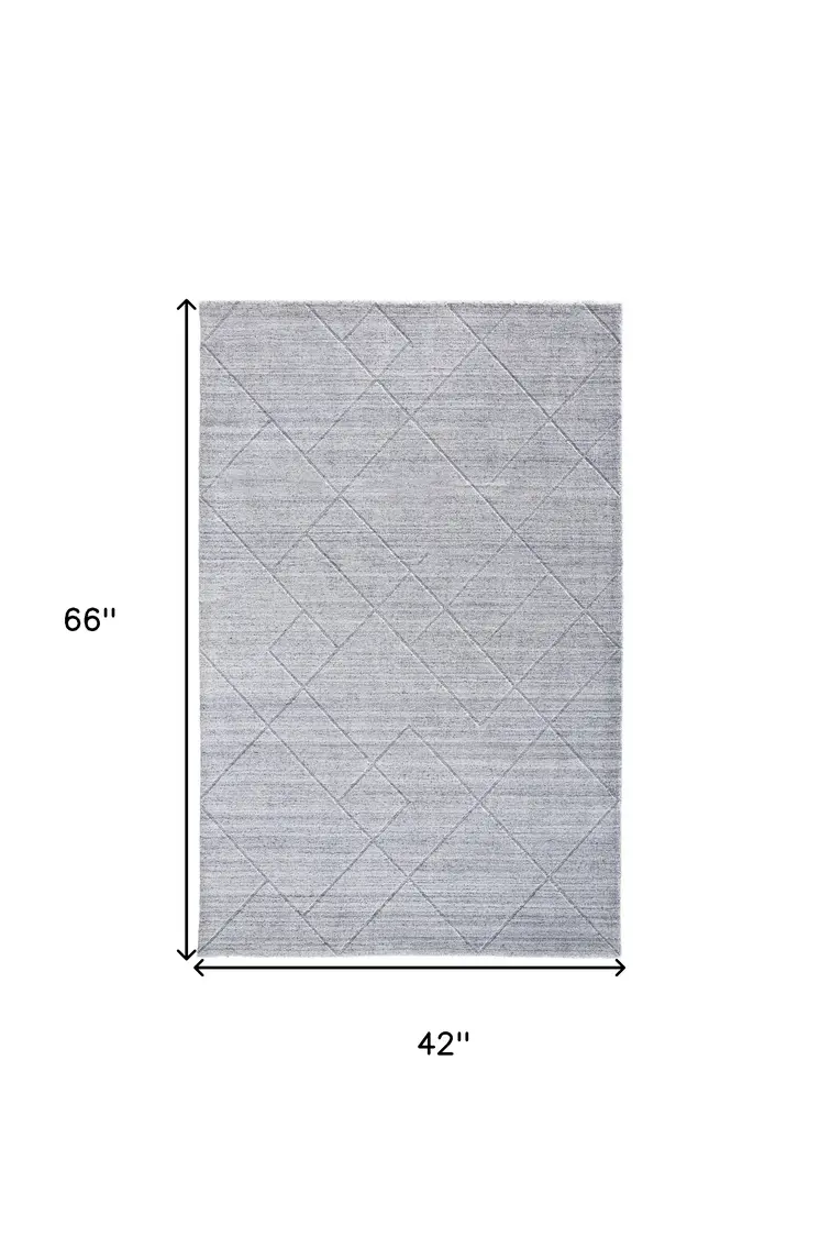 4' X 6' Gray Striped Hand Woven Area Rug