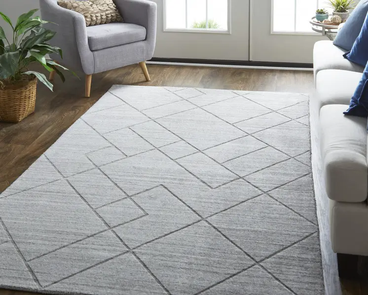 4' X 6' Gray Striped Hand Woven Area Rug