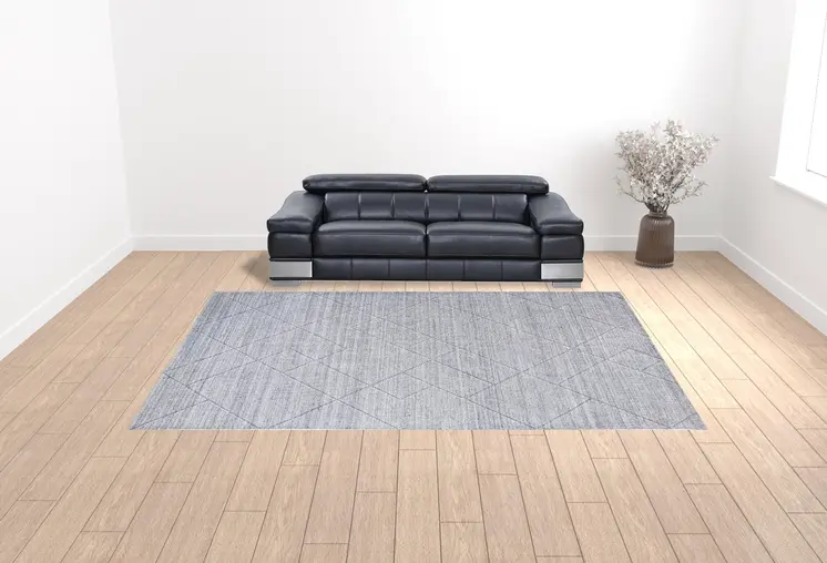 10' X 14' Gray And Silver Striped Hand Woven Area Rug