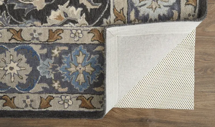 9' X 12' Taupe and Ivory Wool Floral Hand Tufted Area Rug