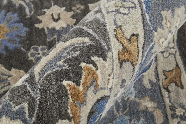 9' X 12' Taupe and Ivory Wool Floral Hand Tufted Area Rug