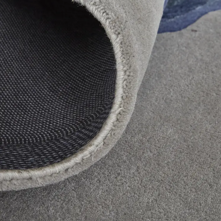 9' X 12' Gray and Blue Wool Abstract Hand Tufted Area Rug