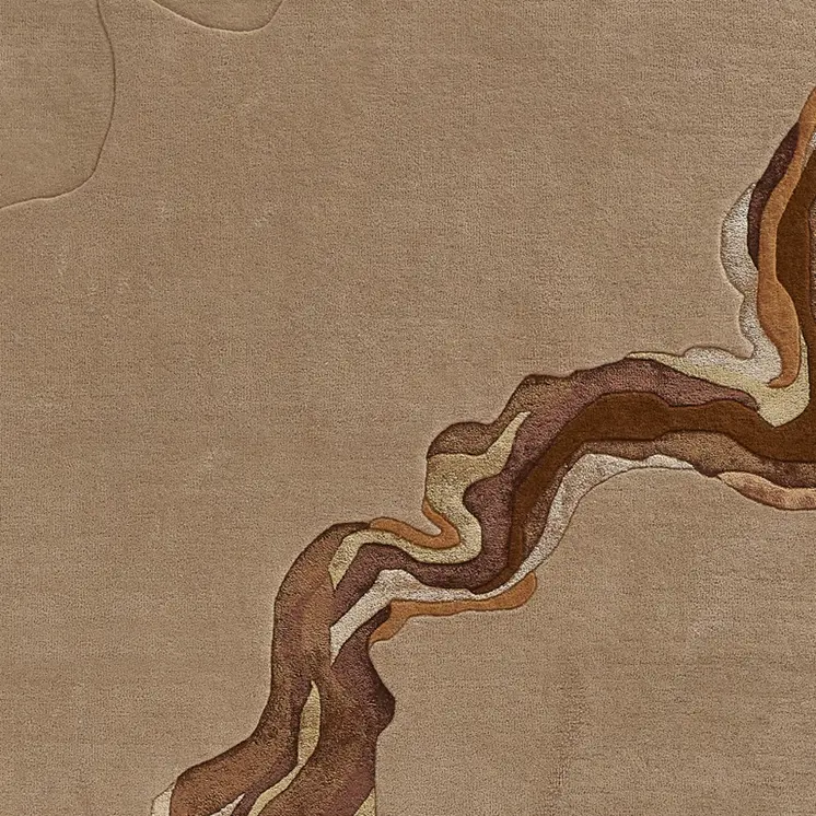 8' X 10' Beige and Brown Abstract Hand Tufted Area Rug