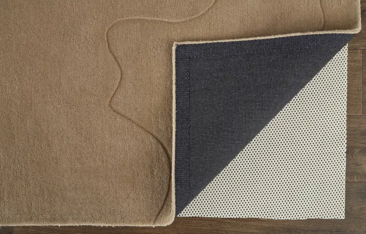9' X 12' Tan and Orange Wool Abstract Hand Tufted Area Rug