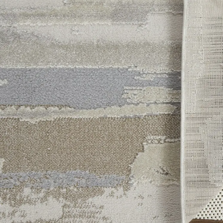 9' X 12' Brown and Ivory Abstract Power Loom Distressed Area Rug