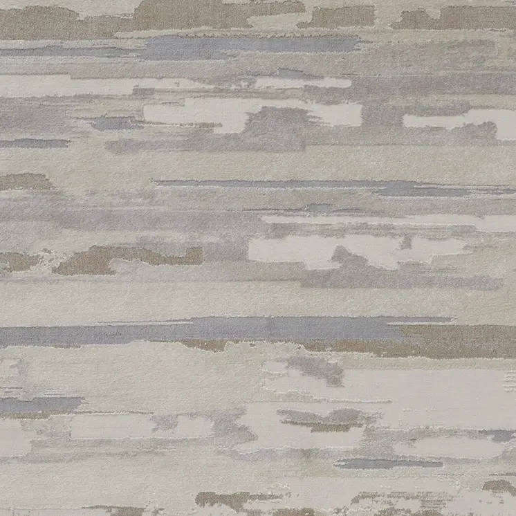 12' X 15' Ivory Tan And Brown Abstract Power Loom Distressed Stain Resistant Area Rug