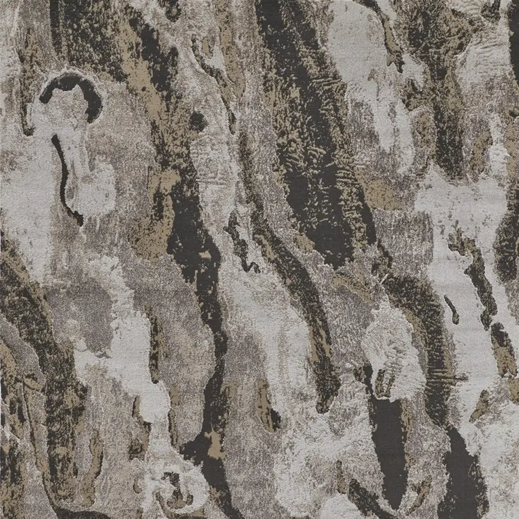 5' X 8' Brown and Ivory Abstract Power Loom Distressed Area Rug