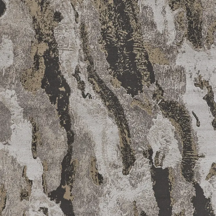 8' X 10' Brown and Ivory Abstract Power Loom Distressed Area Rug