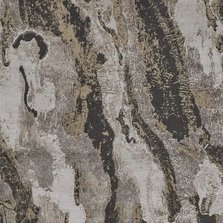 7' X 10' Brown and Ivory Abstract Power Loom Distressed Area Rug