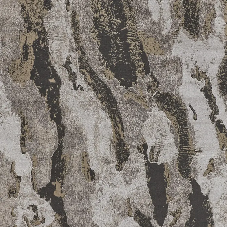 12' X 15' Brown and Ivory Abstract Power Loom Distressed Area Rug