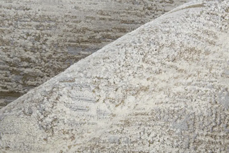 10' X 14' Gray and Ivory Abstract Power Loom Distressed Area Rug