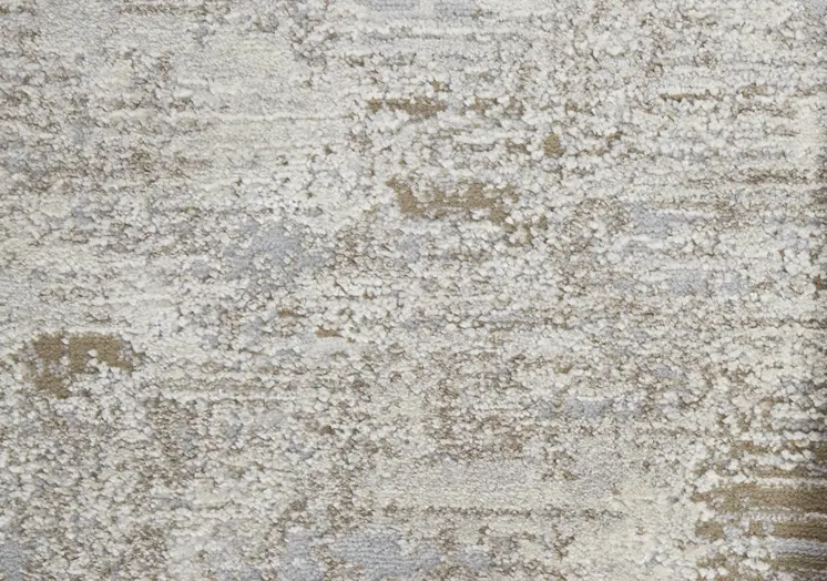 10' X 14' Gray and Ivory Abstract Power Loom Distressed Area Rug