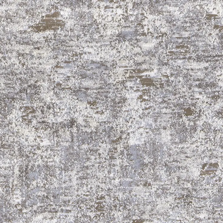 8' Gray And Ivory Abstract Distressed Runner Rug