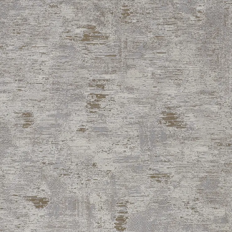 12' X 15' Gray and Ivory Abstract Power Loom Distressed Area Rug