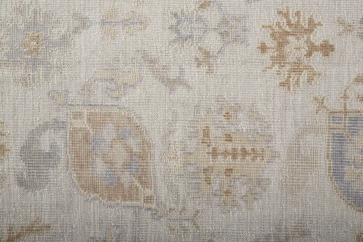4' X 6' Ivory Floral Hand Knotted Area Rug
