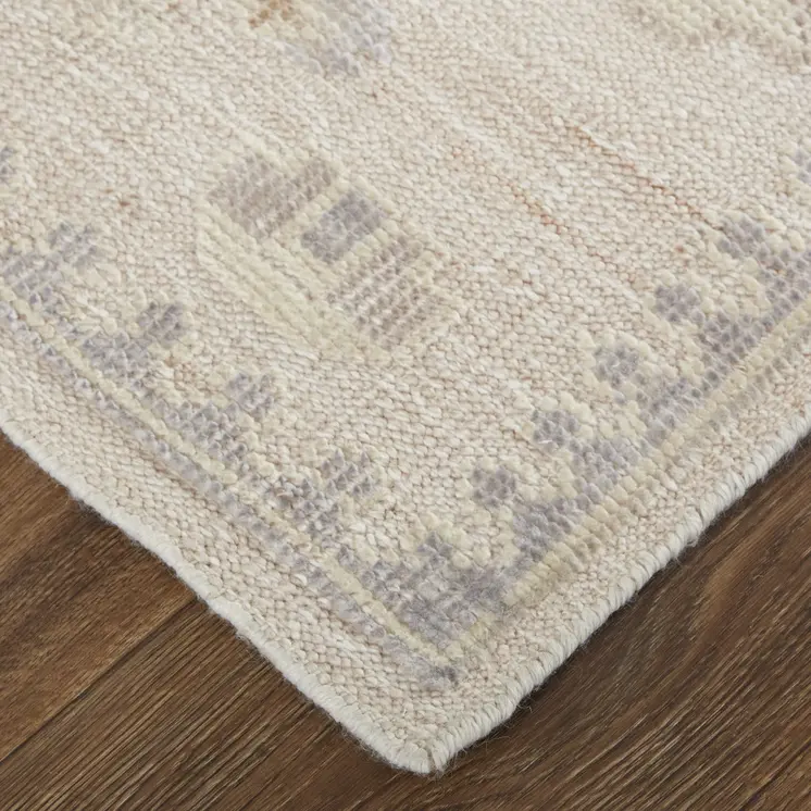 4' X 6' Tan and Brown Floral Hand Knotted Area Rug