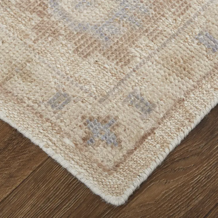 8' X 10' Blue and Ivory Floral Hand Knotted Area Rug