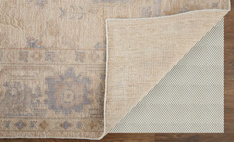 8' X 10' Blue and Ivory Floral Hand Knotted Area Rug