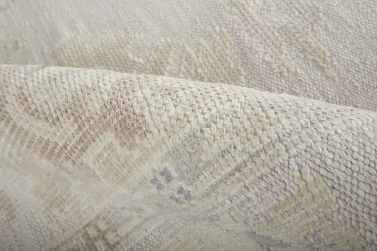 12' X 15' Tan Ivory And Orange Floral Hand Knotted Stain Resistant Area Rug
