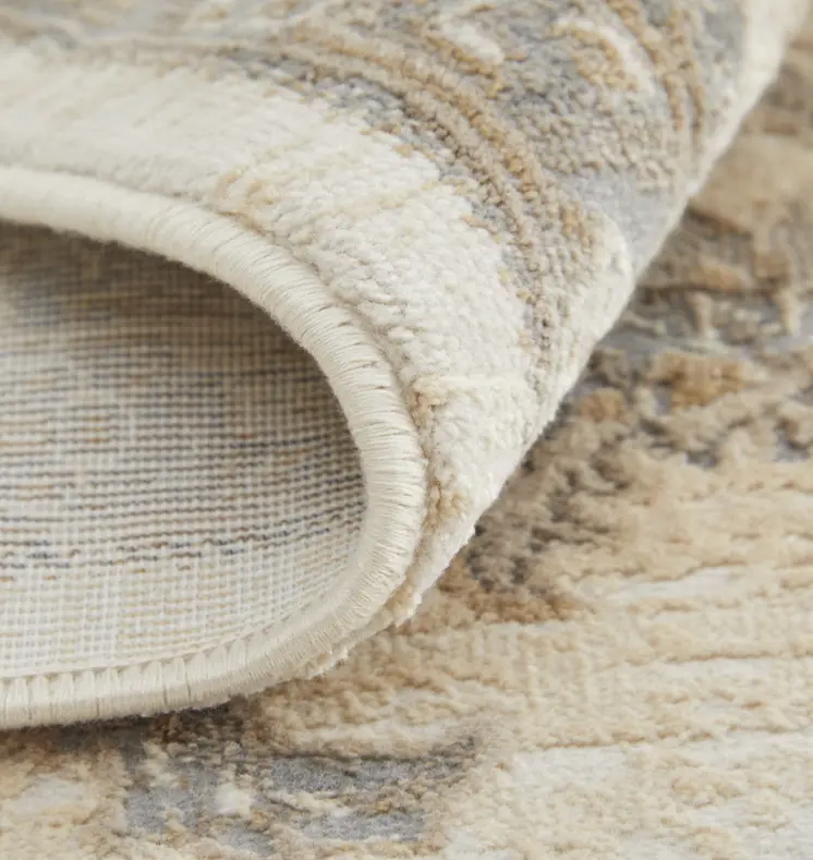 10' X 14' Tan Ivory And Brown Power Loom Area Rug