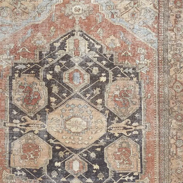 8' X 10' Orange Brown And Taupe Abstract Area Rug