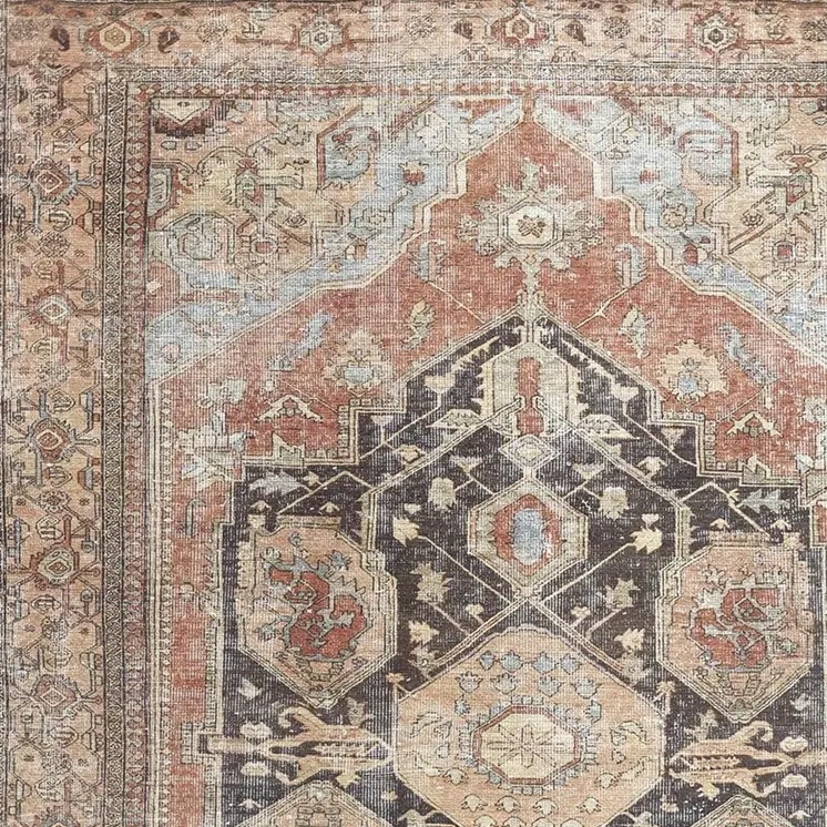 9' X 12' Orange Brown And Taupe Abstract Area Rug