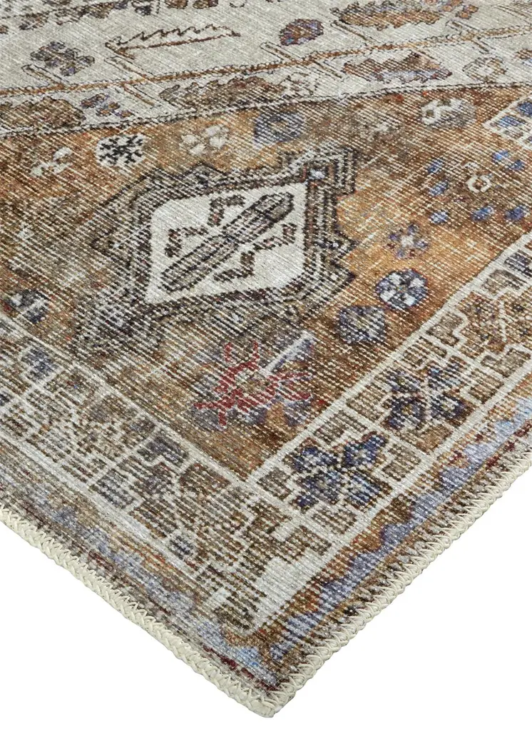9' X 12' Brown and Ivory Abstract Area Rug