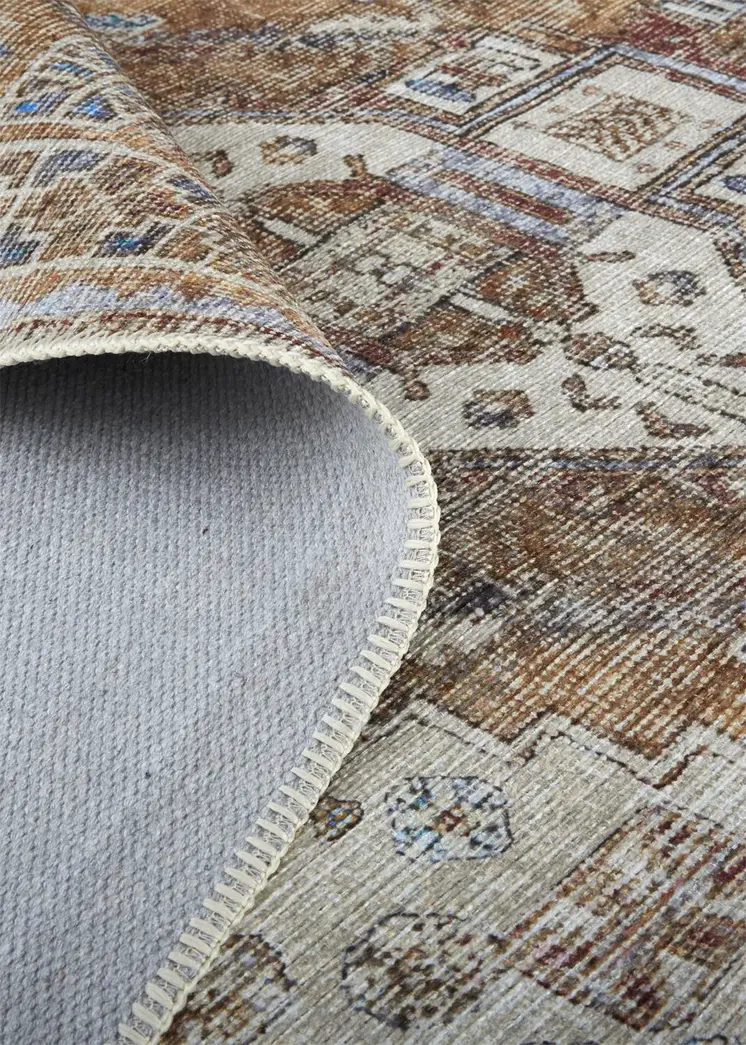 9' X 12' Brown and Ivory Abstract Area Rug