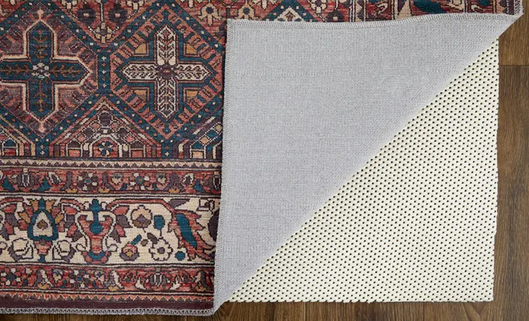 5' X 8' Brown Red And Ivory Floral Power Loom Area Rug