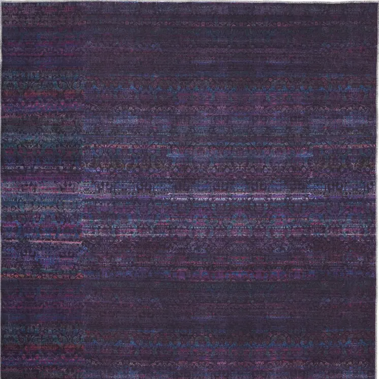 10' X 14' Blue And Purple Striped Power Loom Area Rug