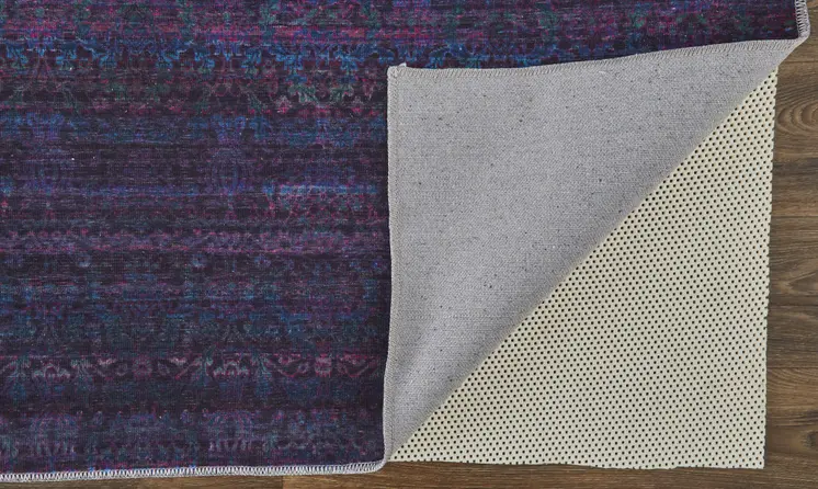 10' X 14' Blue And Purple Striped Power Loom Area Rug