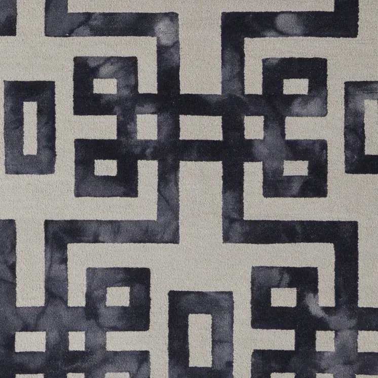 2' X 3' Ivory And Black Wool Tufted Handmade Area Rug