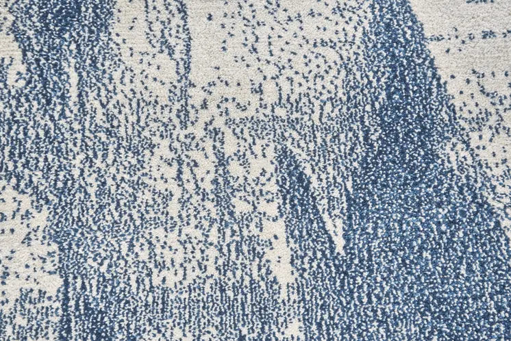 8' X 11' Blue And Ivory Stain Resistant Area Rug