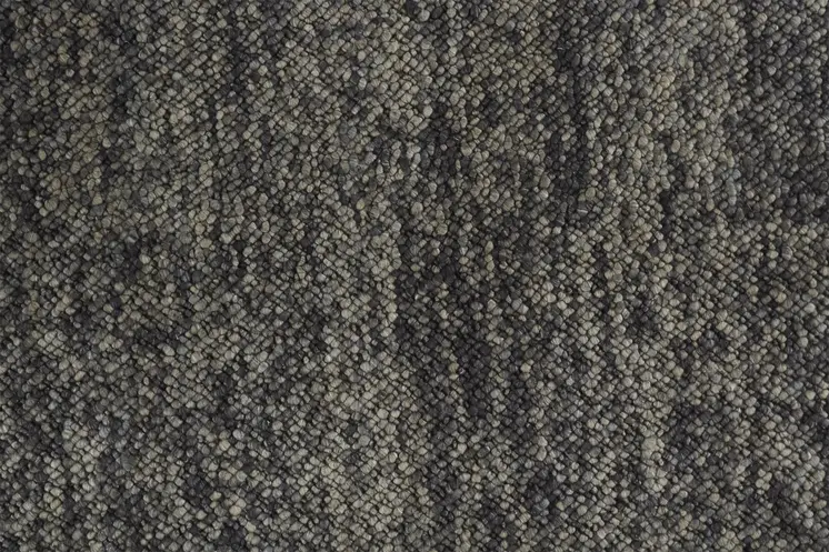 4' X 6' Gray and Black Wool Hand Woven Area Rug