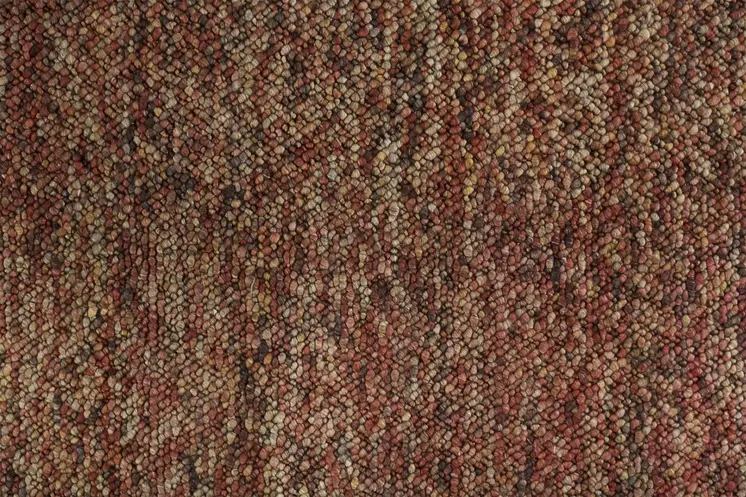 8' X 11' Brown and Orange Wool Hand Woven Distressed Area Rug