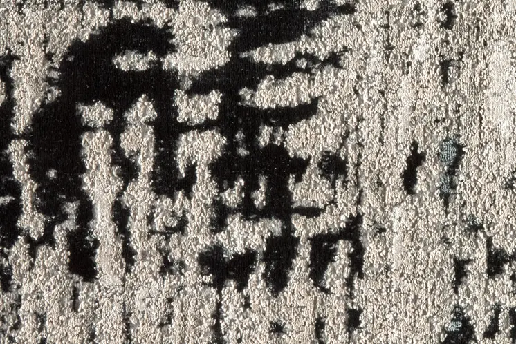 5' X 8' Black White And Gray Stain Resistant Area Rug