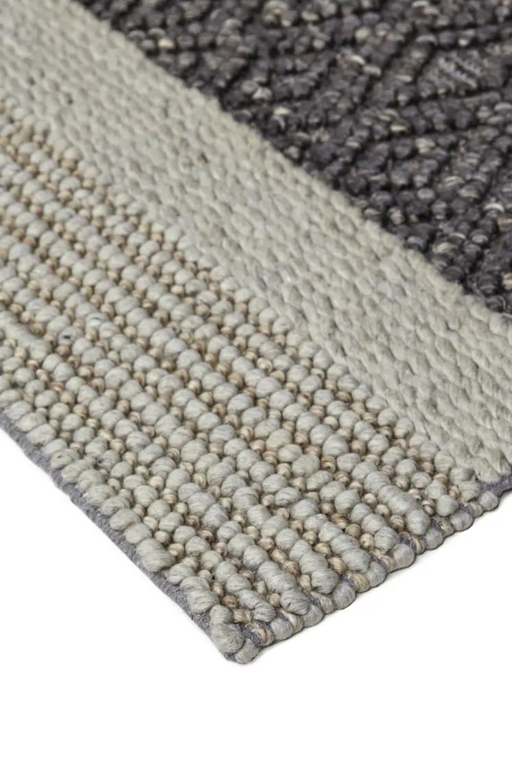 4' X 6' Gray Wool Striped Hand Woven Area Rug