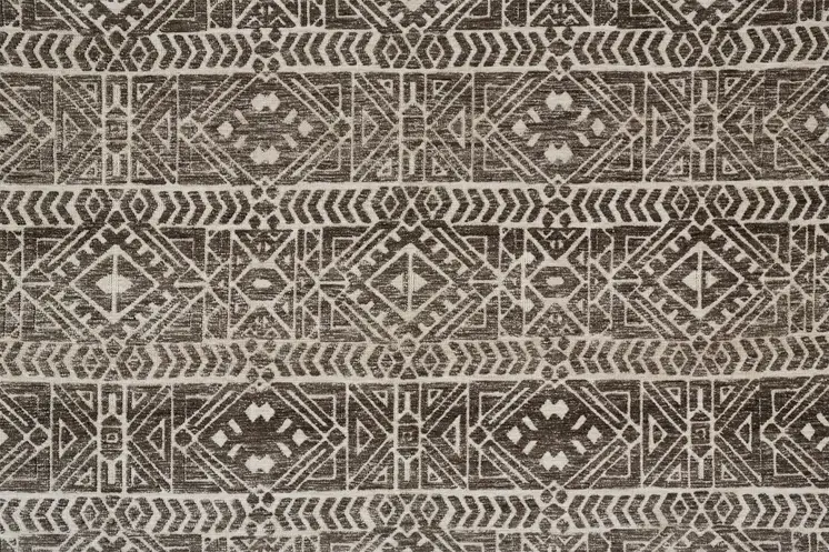 4' X 6' Brown Taupe And Ivory Striped Stain Resistant Area Rug