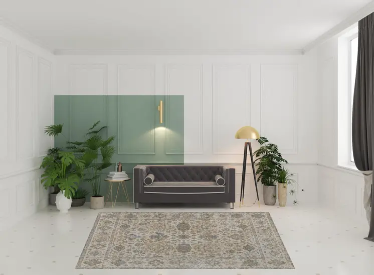 8' X 10' Ivory Tan And Gray Power Loom Area Rug