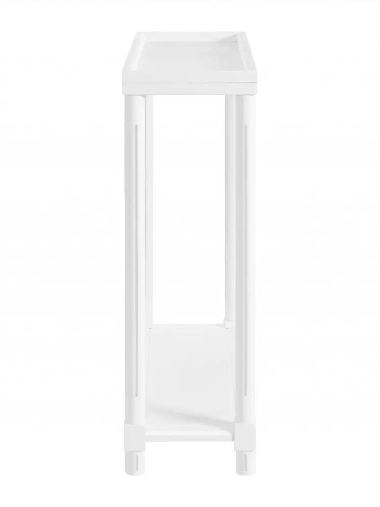 Set Of Two 24" White Wood Rectangular End Tables With Shelf
