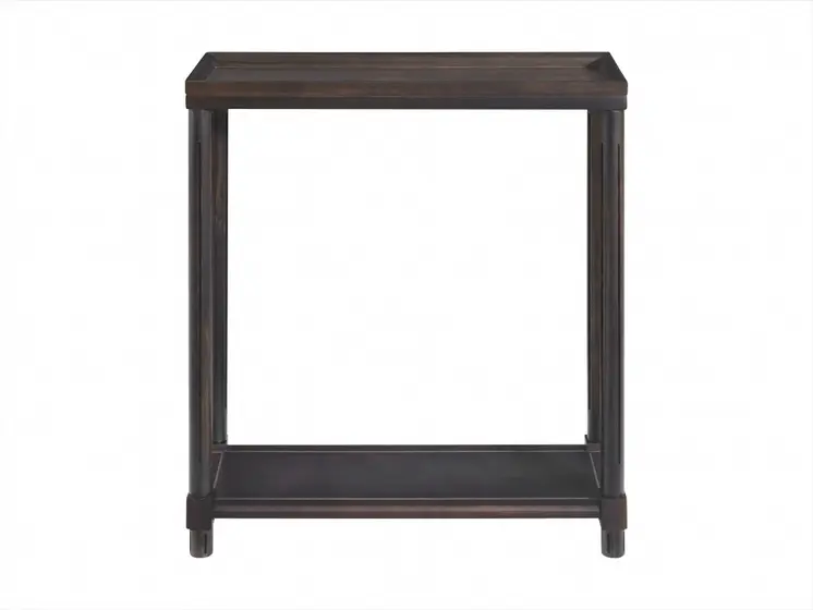 Set of Two 24" Espresso Solid Wood End Tables With Shelf