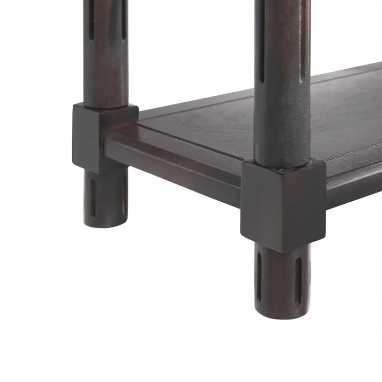 Set of Two 24" Espresso Solid Wood End Tables With Shelf