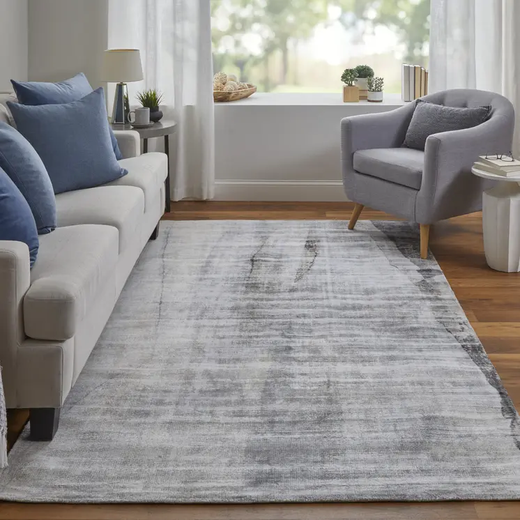 2' X 3' Gray Taupe And Ivory Abstract Hand Woven Area Rug