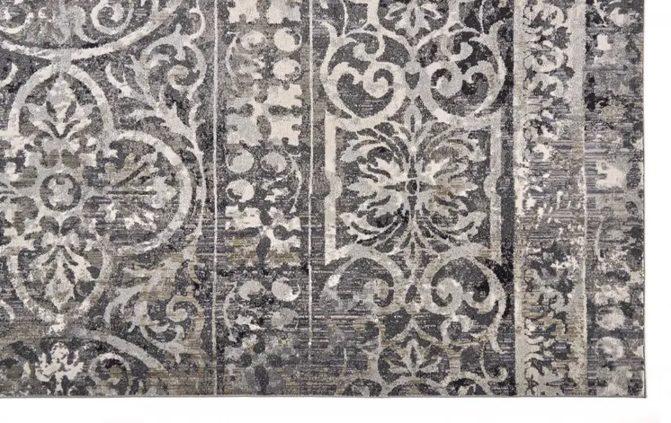 2' X 3' Gray Ivory And Taupe Abstract Stain Resistant Area Rug