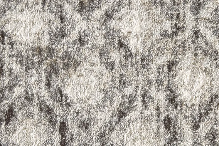 2' X 3' Ivory Black And Taupe Abstract Stain Resistant Area Rug