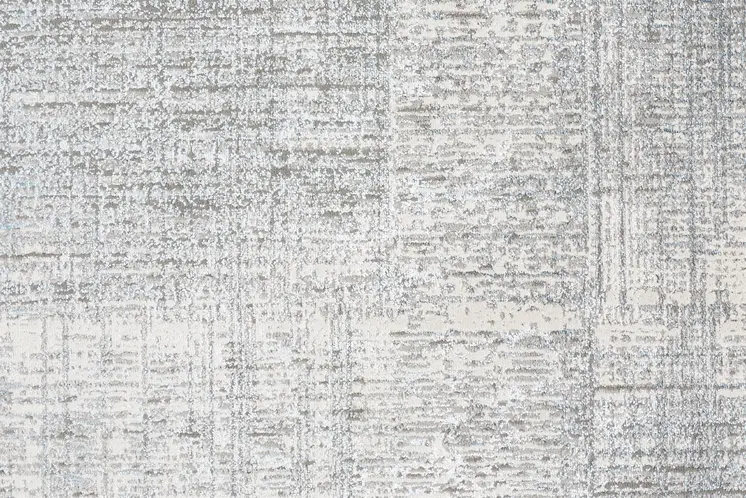2' X 3' White Gray And Blue Abstract Stain Resistant Area Rug